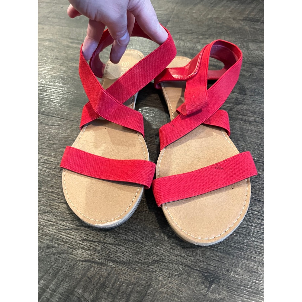 Dream Pairs Womens Sandals Elastic Strappy Red Size 9
